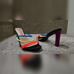 Shoe Dazzle Multicolor Strappy Heels